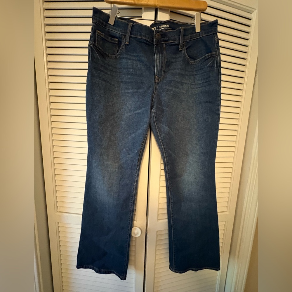 Old Navy Original Bootcut Jeans in Dark Blue, Mid-rise, Short, Size 12